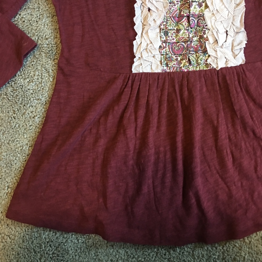 Anthropologie Deletta 3/4 Sleeves Embroidered Top - Picture 4 of 8